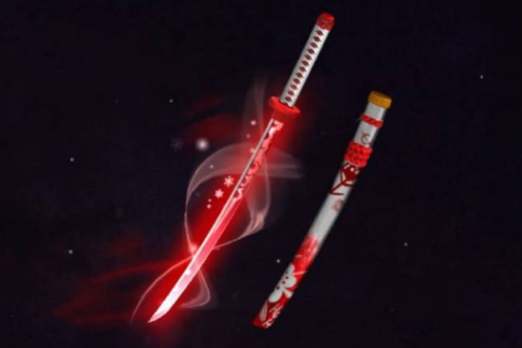 skin Katana flaming red