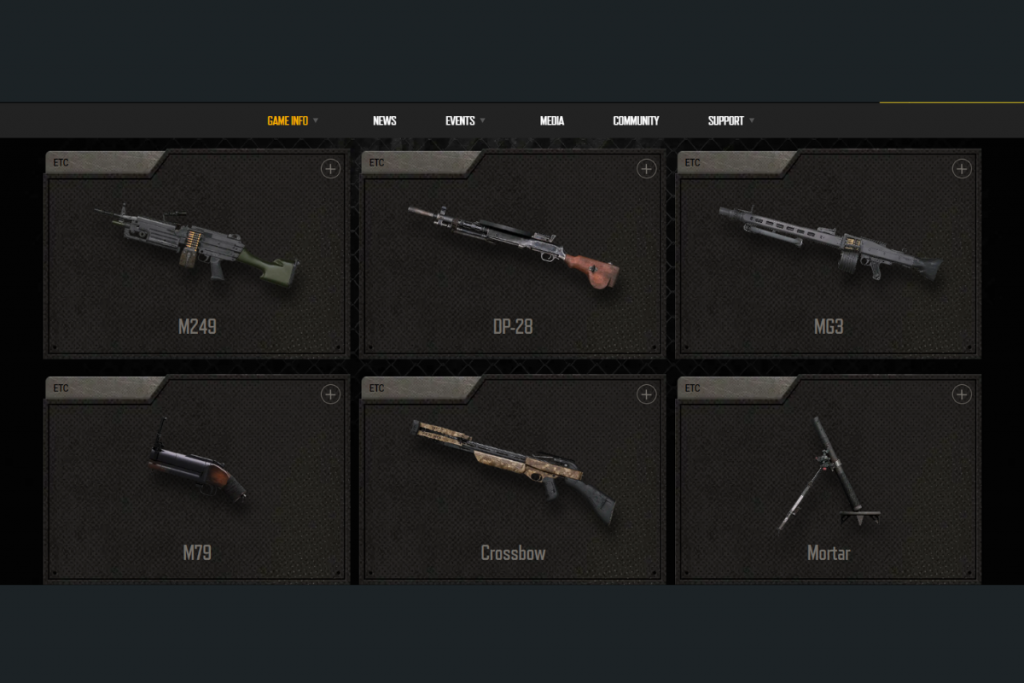 senjata PUBG LMG